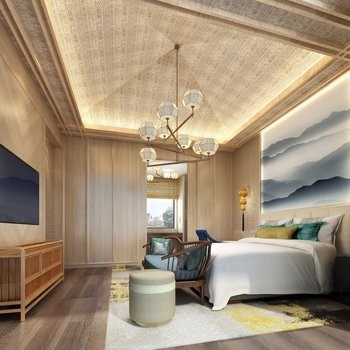 आधुनिक लकड़ी होटल के बेडरूम फर्नीचर मखमली असबाब सेट करता है