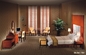 Gelaimei चेरी रंग होटल बेडरूम फर्नीचर ठोस लकड़ी ड्रेसिंग टेबल के साथ सेट